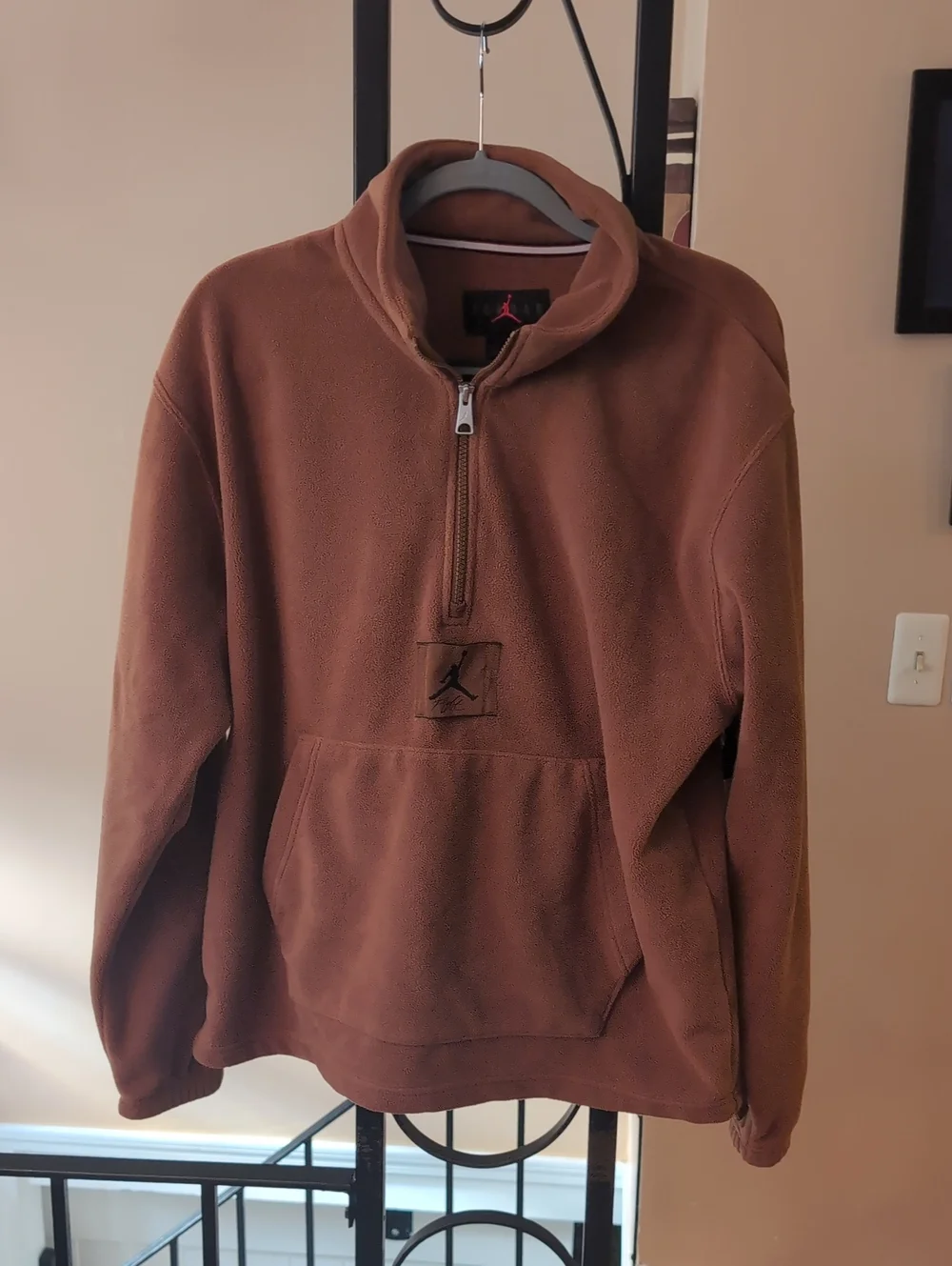 Nike Jordan Essentials Winterized Fleece Half-Zip Sweatshirt Brown M